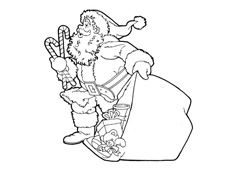 圣誕節(jié)給小朋友們送禮物的圣誕老人簡筆畫圖片